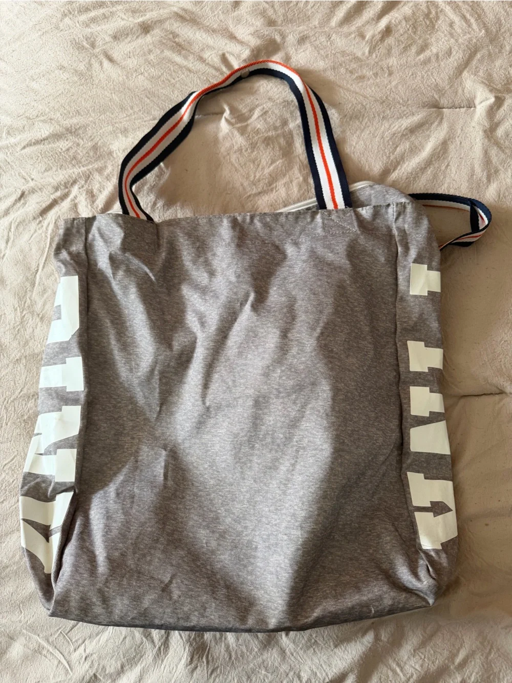 VS PINK Athletic Gray Canvas Weekender Tote Bag